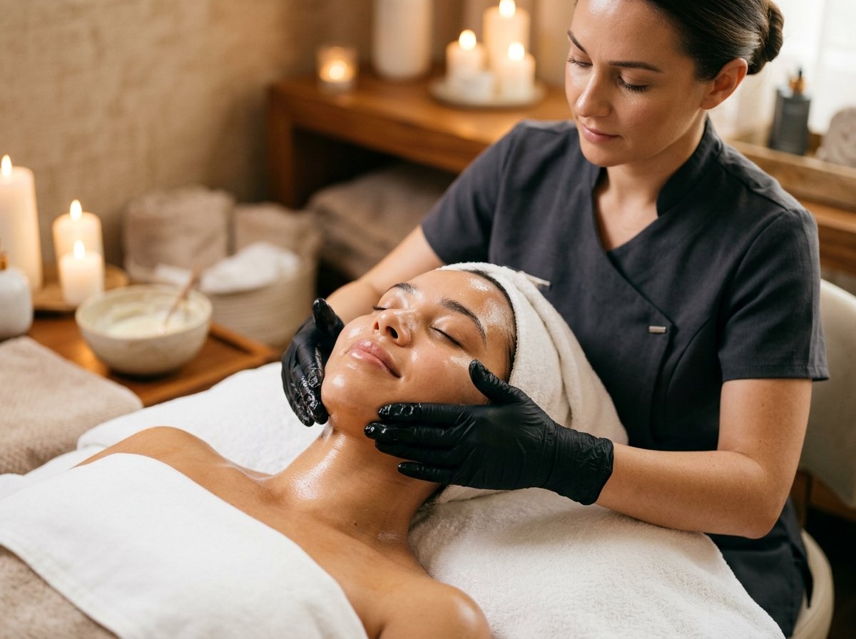 Melissa performing therapeutic corrective facial